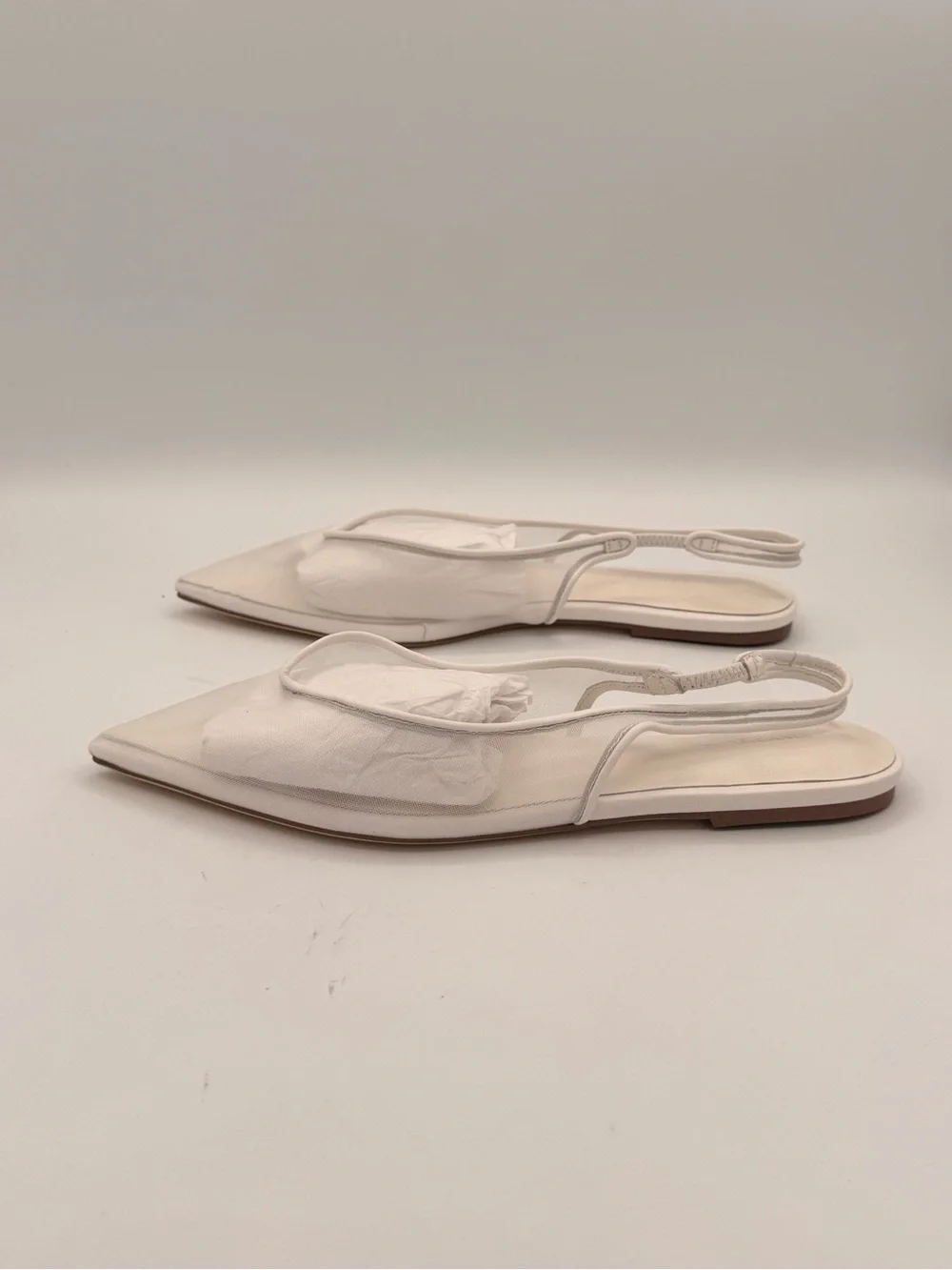 Tony Bianco White Slingback Pointed-Toe Flats